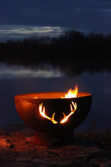 Antlers Fire Pit by Fire Pit Art