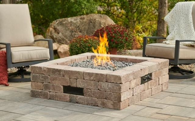 The Outdoor GreatRoom Bronson Block Gas Fire Pit Kit