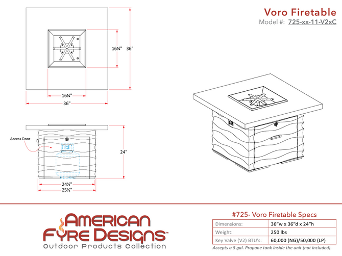 American Fyre Designs Voro Firetable + Free Cover