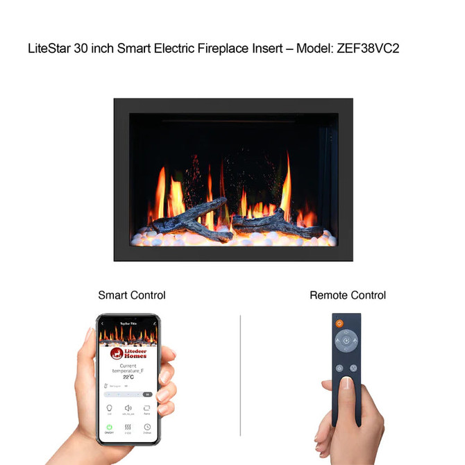 Litedeer Homes LiteStar Smart Electric Fireplace Inserts