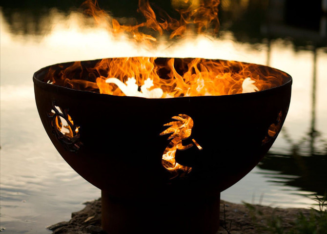 Kokopelli Fire Pit by Fire Pit Art