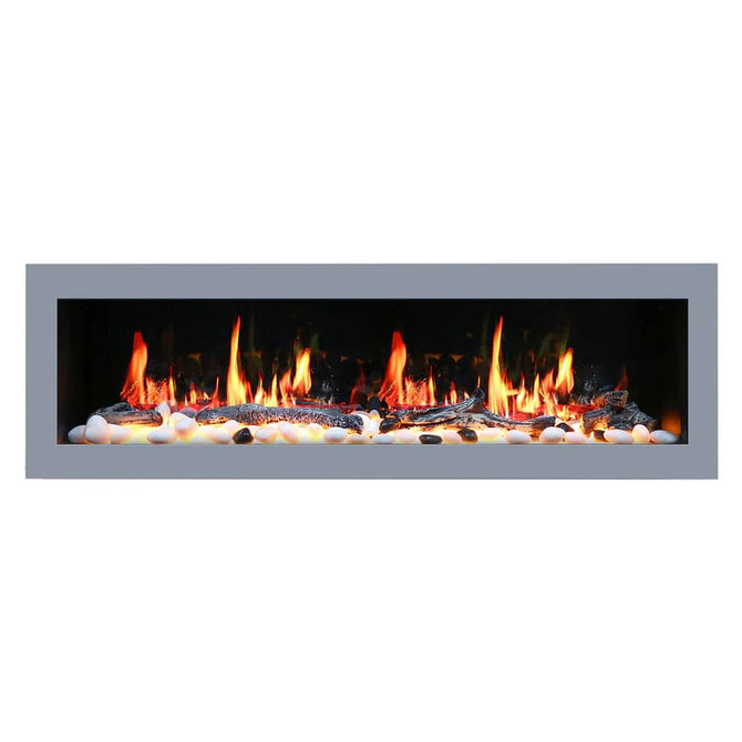 Gloria II Seamless Push-in Electric Fireplace (Silver | White Frame)