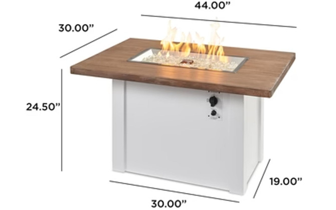 The Outdoor GreatRoom Driftwood Havenwood Gas Fire Pit Table with Base