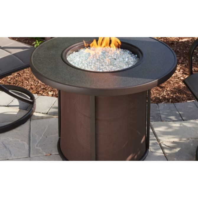 The Outdoor GreatRoom Stonefire Round Gas Fire Pit Table