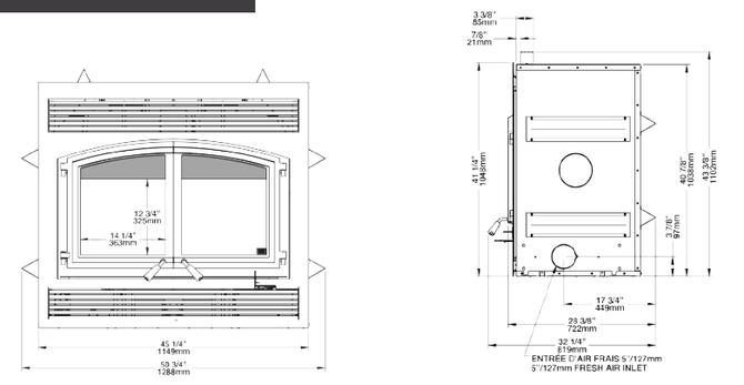 Empire Stove St. Clair 4300 Wood Burning Fireplace Insert with Blower