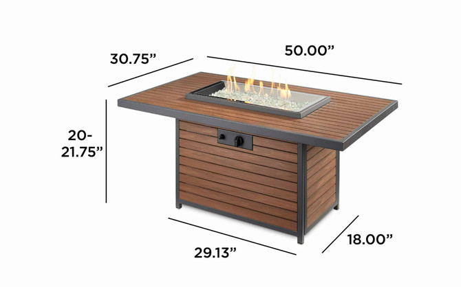 The Outdoor GreatRoom Kenwood Gas Fire Pit Table - KW-1242-K