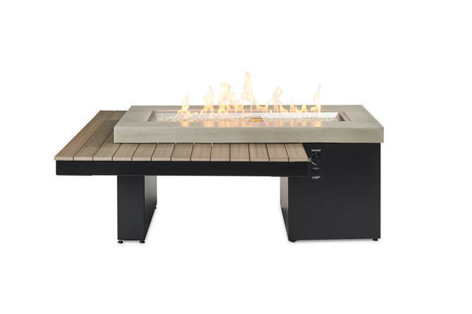 The Outdoor GreatRoom Black Uptown Linear Gas Fire Pit Table