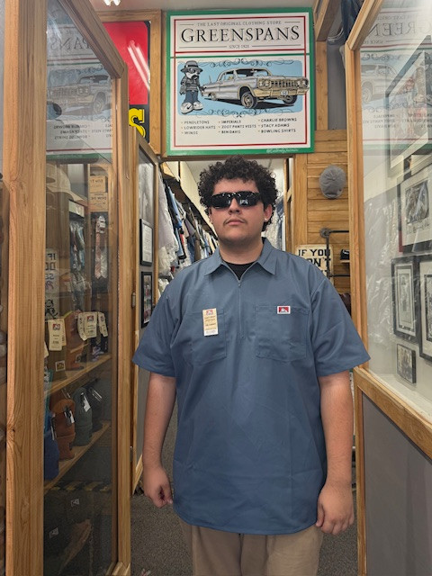 Ben Davis Short Sleeve Half Zip PlaidTwill Shirt