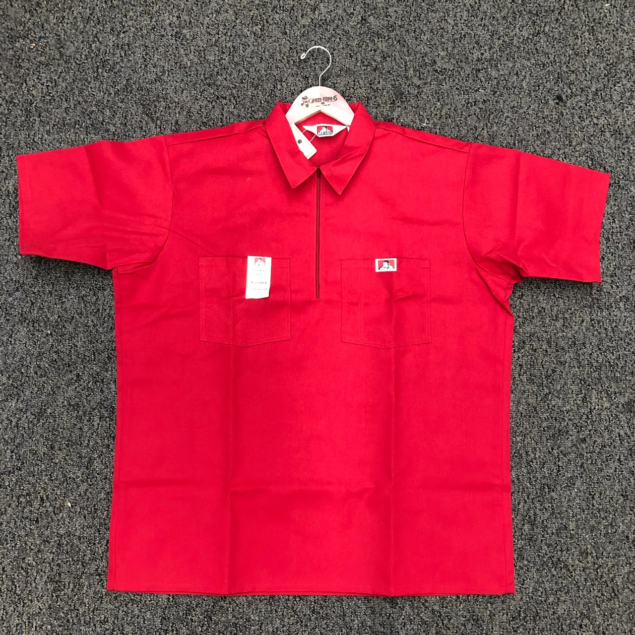 Ben Davis Short Sleeve Half Zip PlaidTwill Shirt