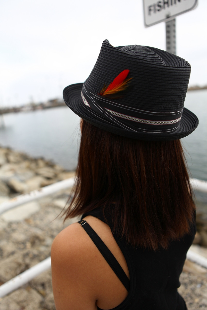 Diamond Top Stingy Brim Milano Straw Hat