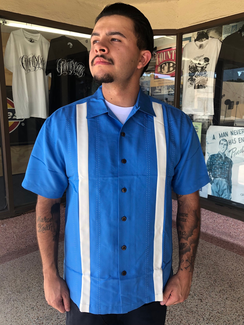 Two Tone Panel Stripe Shirt