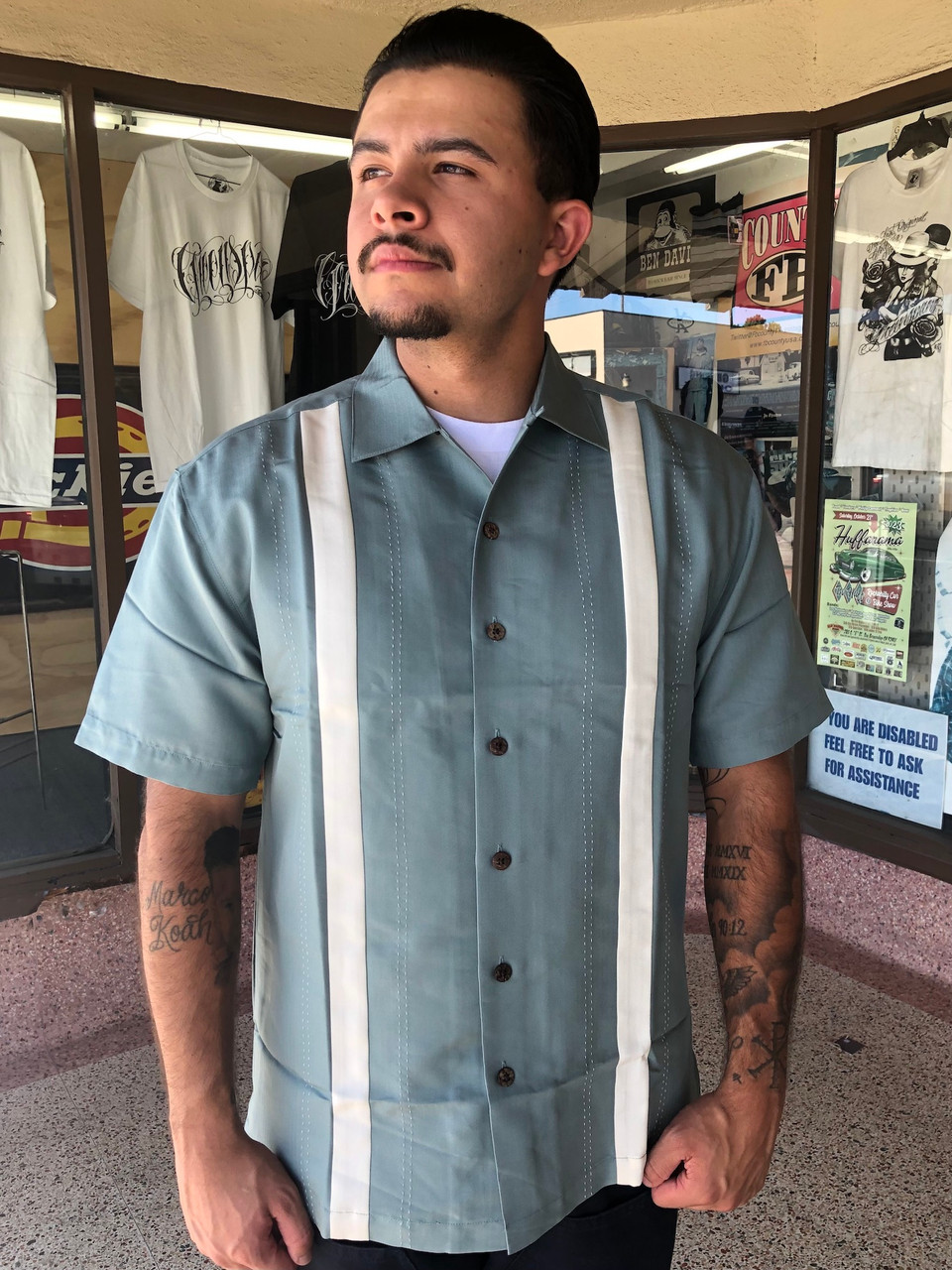 Two Tone Panel Stripe Shirt