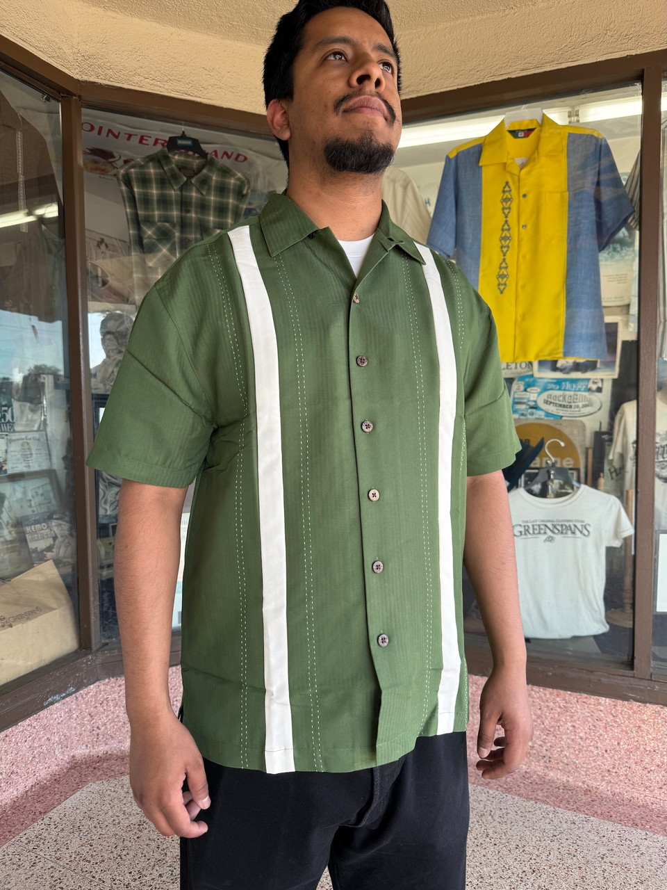 Look Piet Stripe Over Shirt (2 色) Two Tone Panel Stripe Shirt
