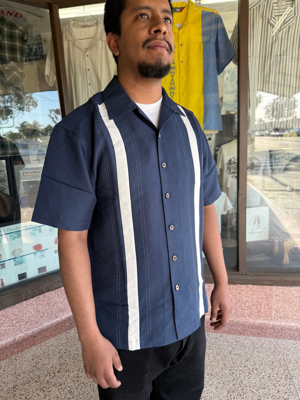 Two Tone Panel Stripe Shirt Two Tone Panel Stripe Shirt