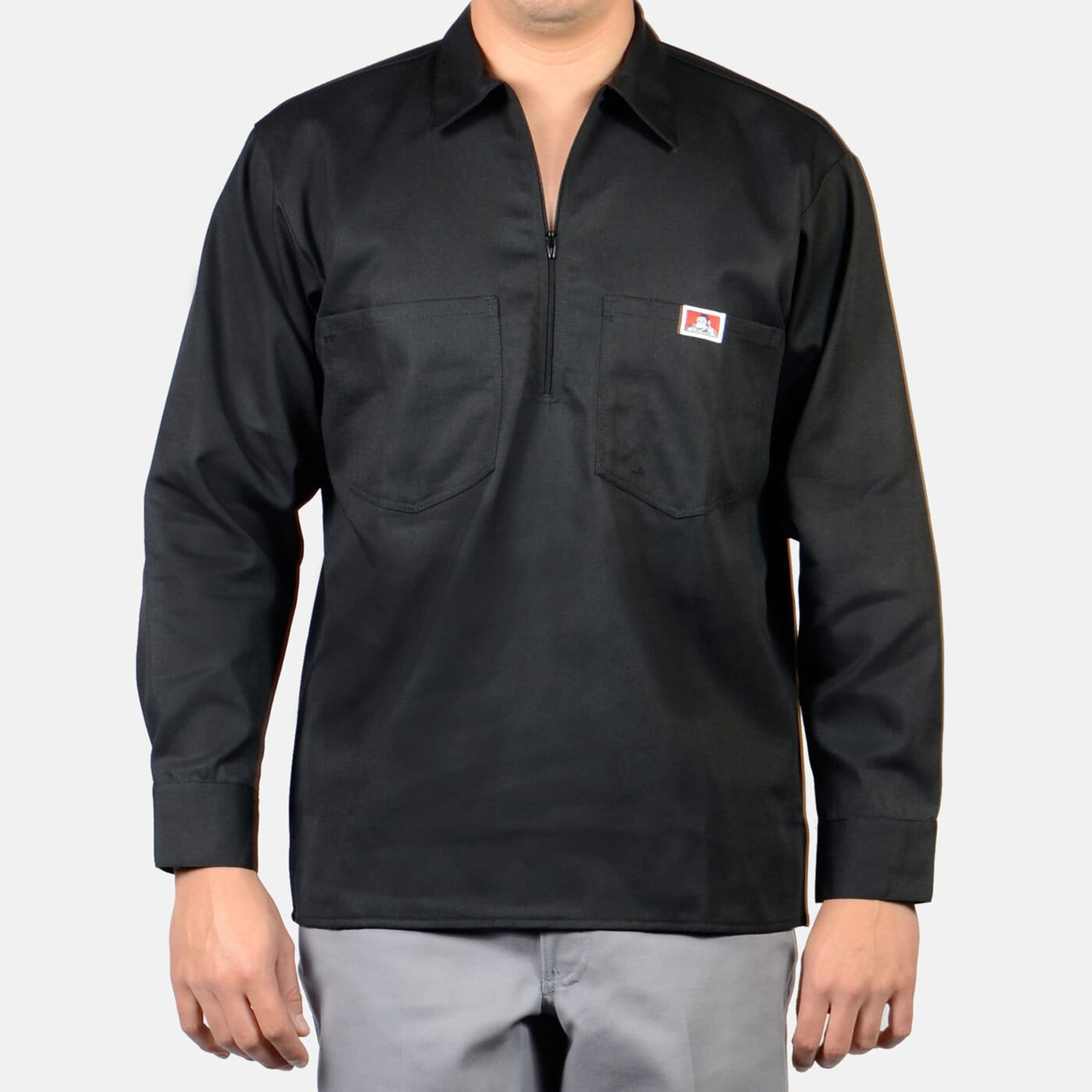 Long Sleeve Ben Davis 1/2 Zip Solid Shirt