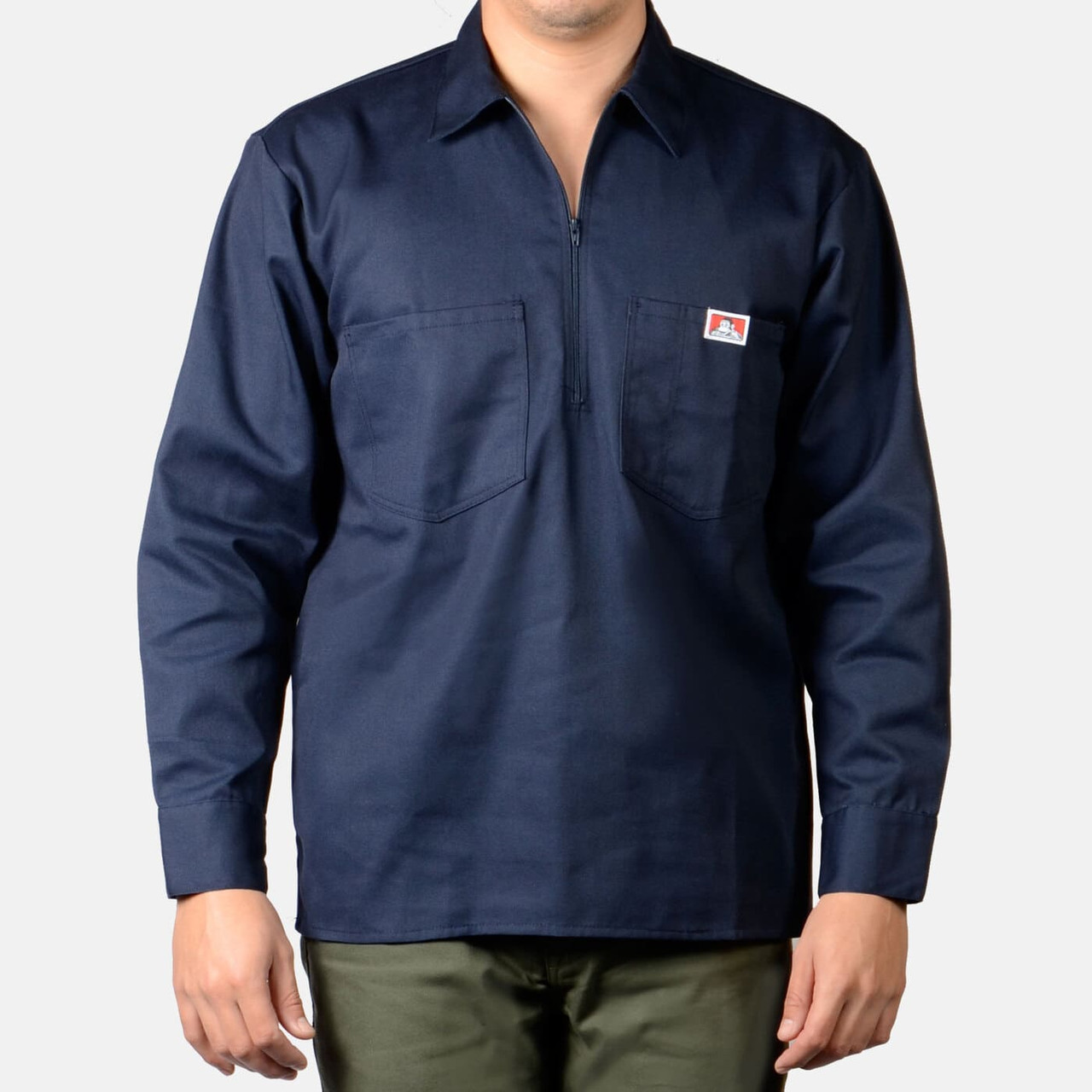 Long Sleeve Ben Davis 1/2 Zip Solid Shirt