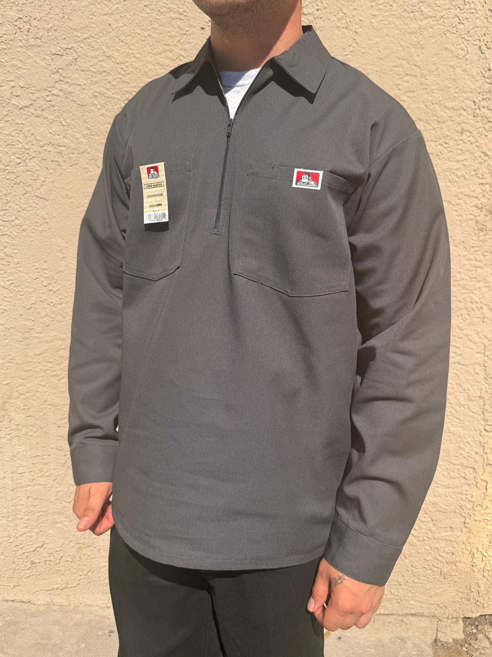 Long Sleeve Ben Davis 1/2 Zip Solid Shirt