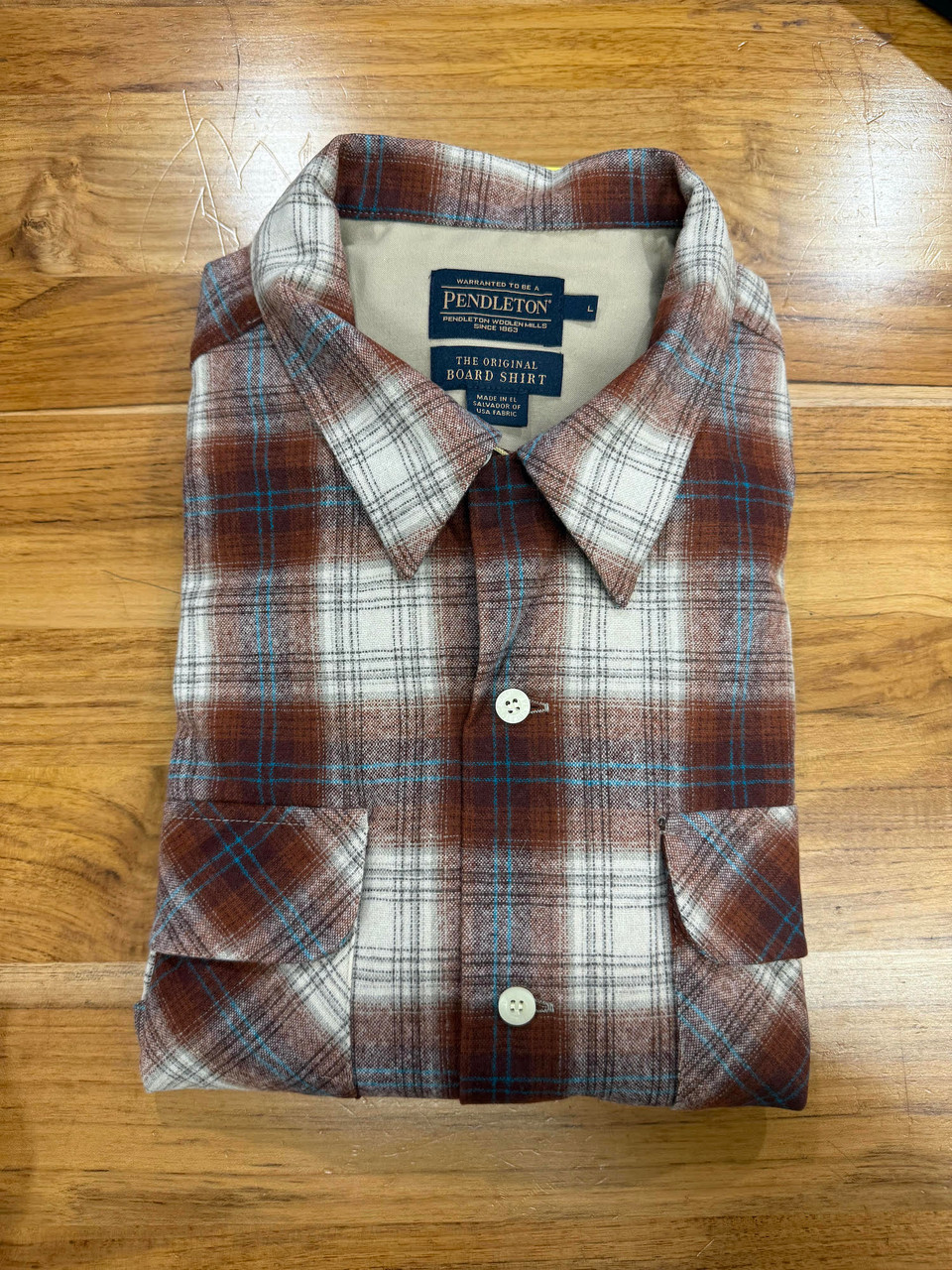 Spring 2025 Rust White Ombre Pendleton Board Shirt