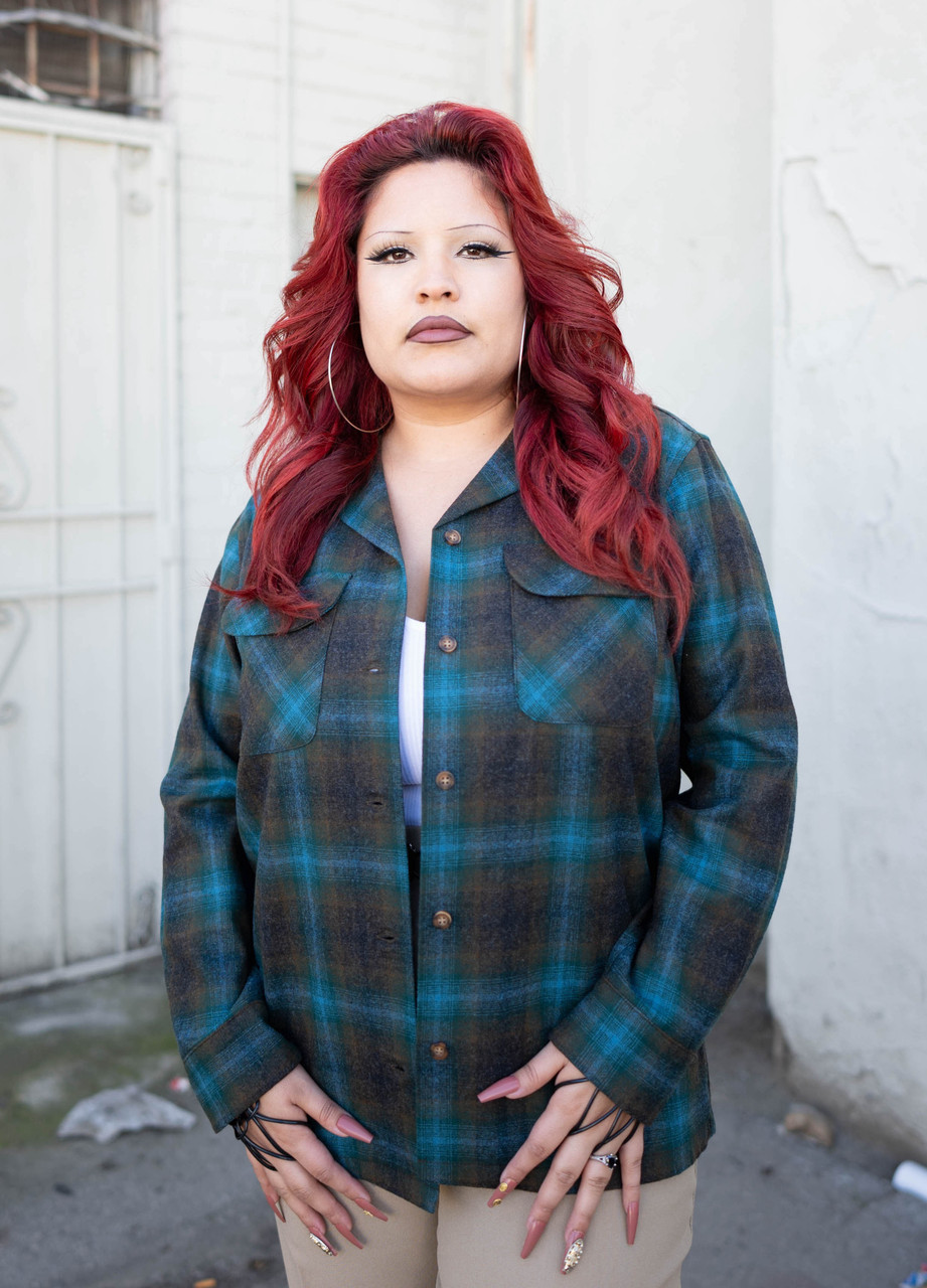 Fall 2025 Pendleton Teal Charcoal Ombre Pendleton Board Shirt