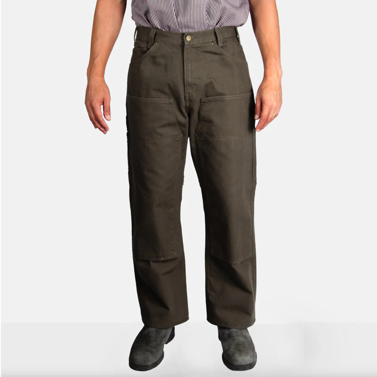 Ben Davis Double Knee Canvas Carpenter Pants Olive Color