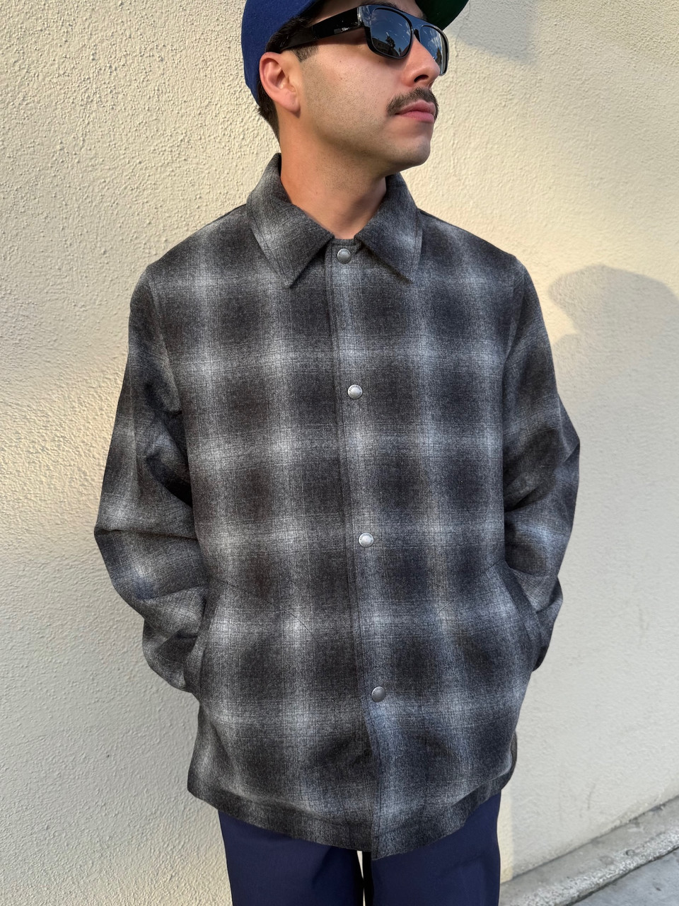Pendleton Wool Oxford Mix Ombre Quilted Coaches Jacket