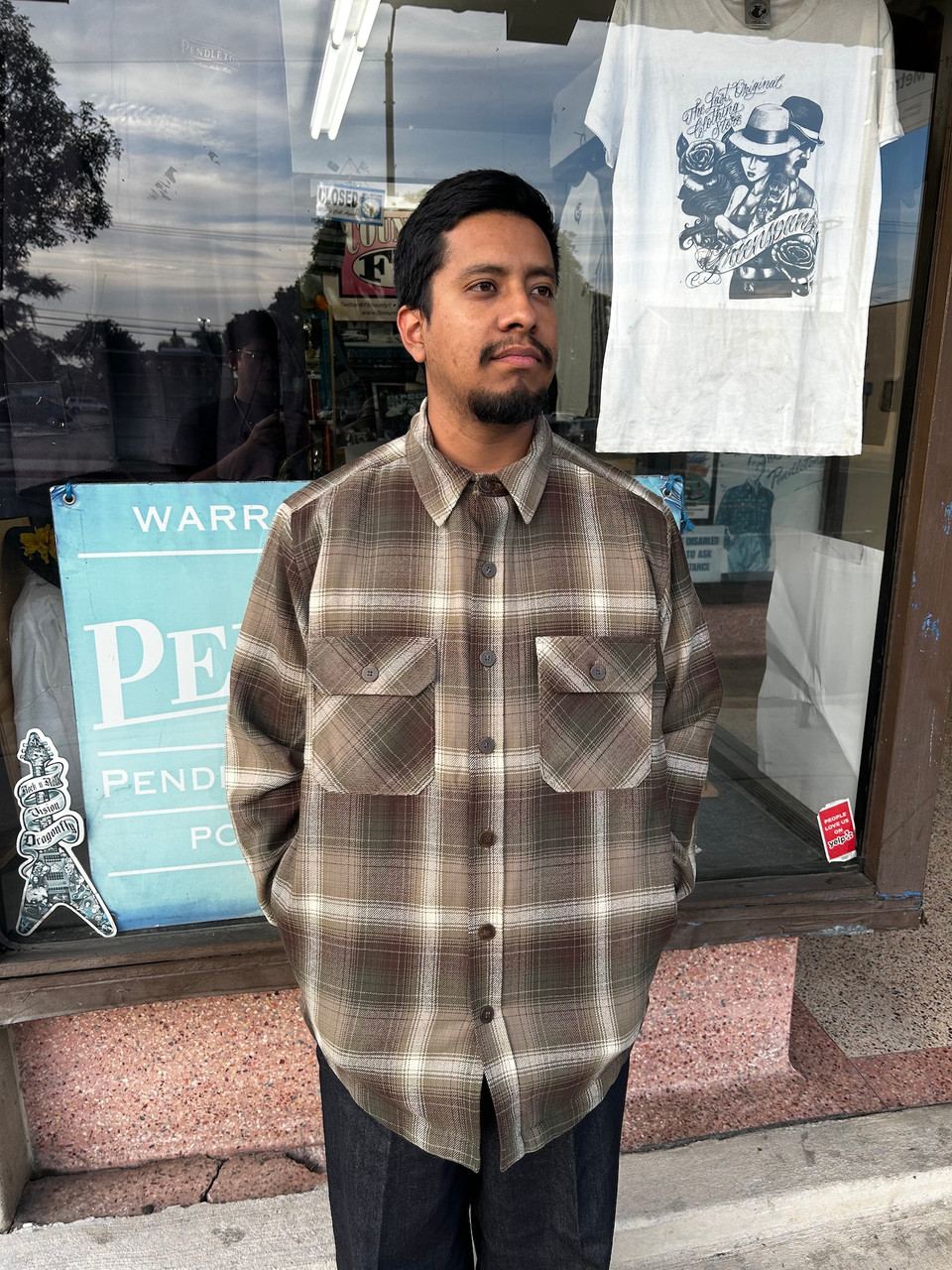 k*9様 Pendleton オンブレシャツ　CPOジャケット Pendleton CPO Jacket Shirt GreenOmbre
