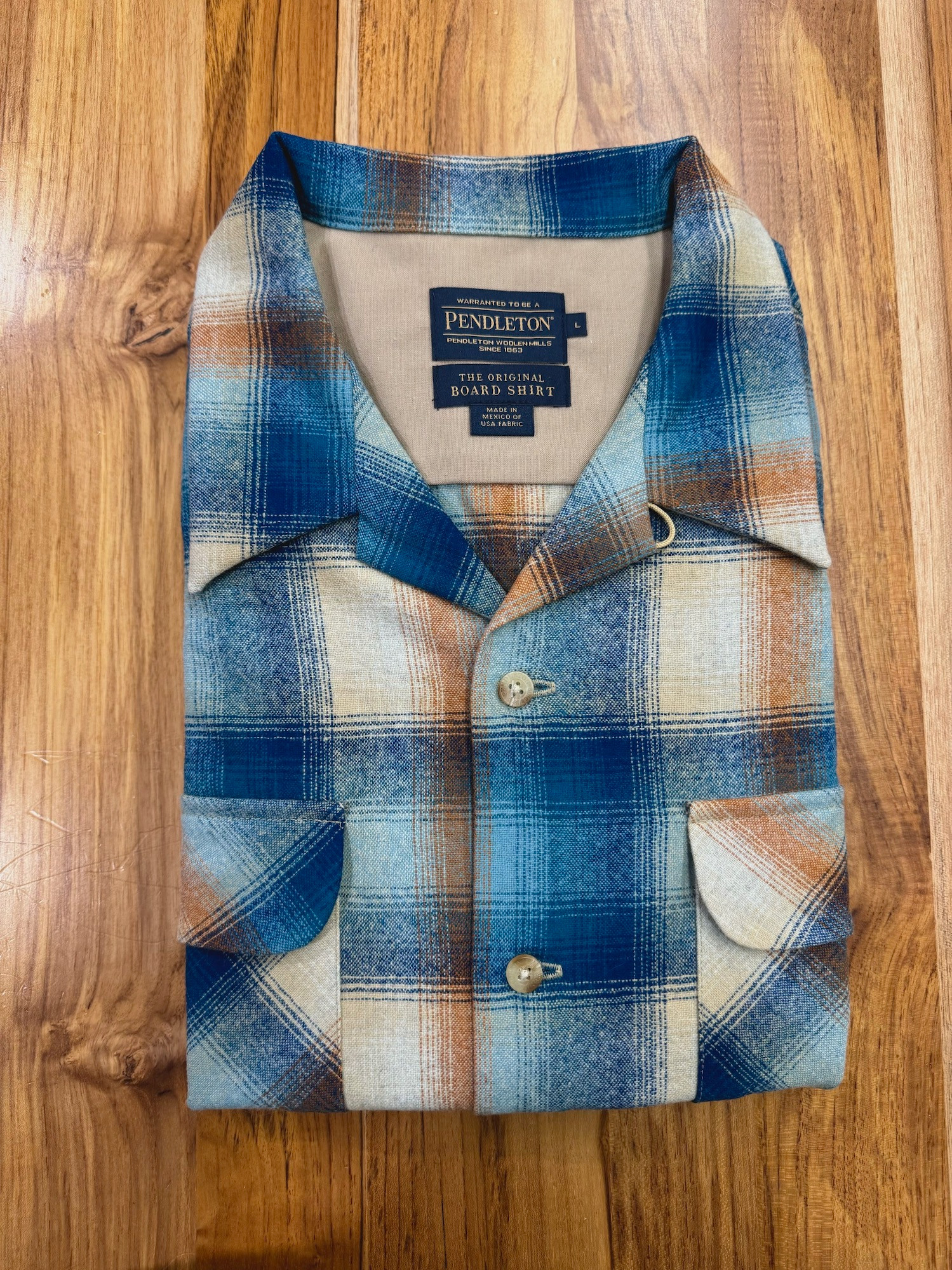 Pendleton Board Shirt Check Pattern Wool Box Shirt Made in USA Men's M size /eaa498022