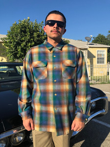 Spring 2024 Pendleton Board Shirt Blue Brown Multi Ombre