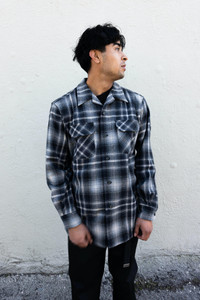 Fall 2024 Grey Tan Ombre Pendleton Board Shirt