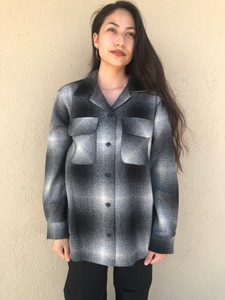 Women's Black White Ombre Pendleton Boyfriend Shirt Women's Black White Ombre Pendleton Boyfriend Shirt