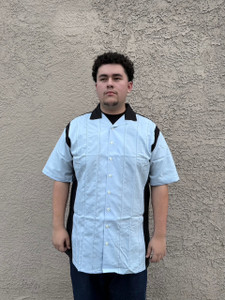 Big And Tall Light Blue With Black Two Tone Shirt Big And Tall Light Blue With Black Two Tone Shirt