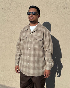 Fall 2025 Pendleton Tan Mix Shadow Plaid Fall 2025 Pendleton Board Shirt