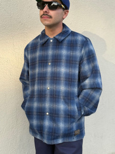 Pendleton Wool Navy Ombre Quilted Coaches Jacket Pendleton Wool Navy Ombre Quilted Coaches Jacket