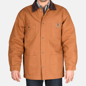 Ben Davis Brown Canvas Original Coat With Corduroy Collar