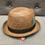 Stingy Brim Center Crease Dark Coconut Straw Hat Stingy Brim Center Crease Dark Coconut Straw Hat