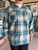 ivory teal ombre Pendleton board shirt