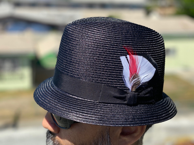 Black Stingy Brim Milano pictured with brim flipped down
