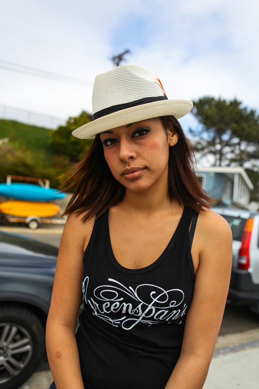 Eggshell Greenspan's Regular Brim Pinch Front Milano Straw Hat, pictured with brim up