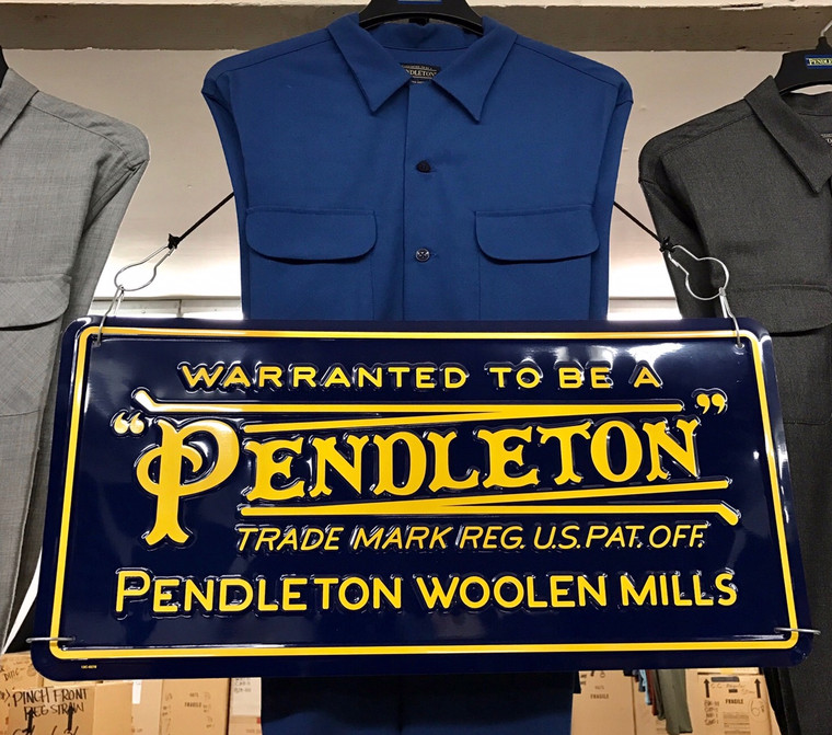 Pendleton Metal License Plate Signs