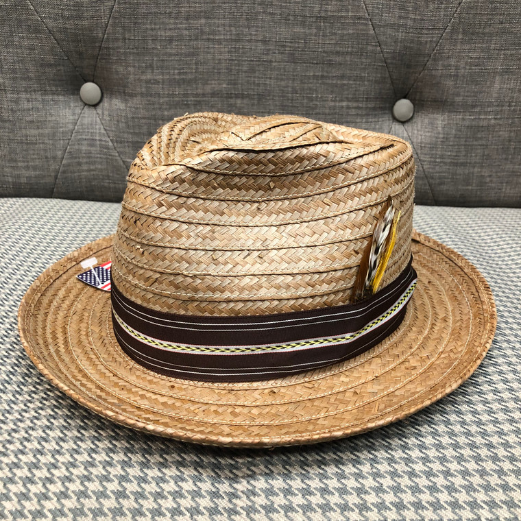 Regular Brim Diamond Top Coconut Straw Hat