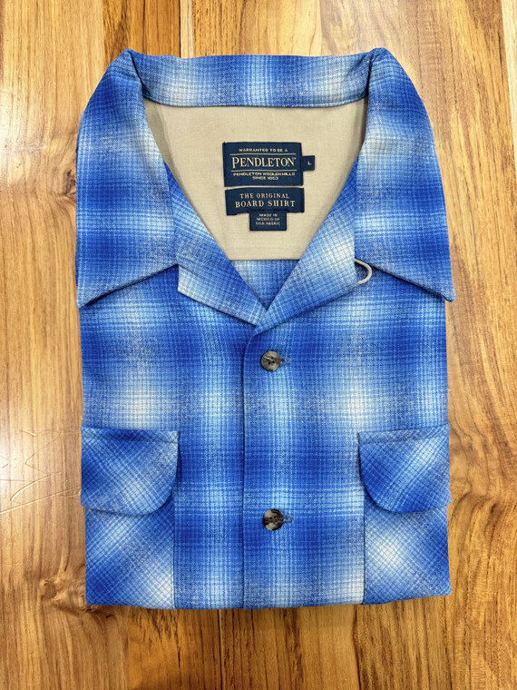 Spring 2024 Blue Ombre Long Sleeve Pendleton Board Shirt