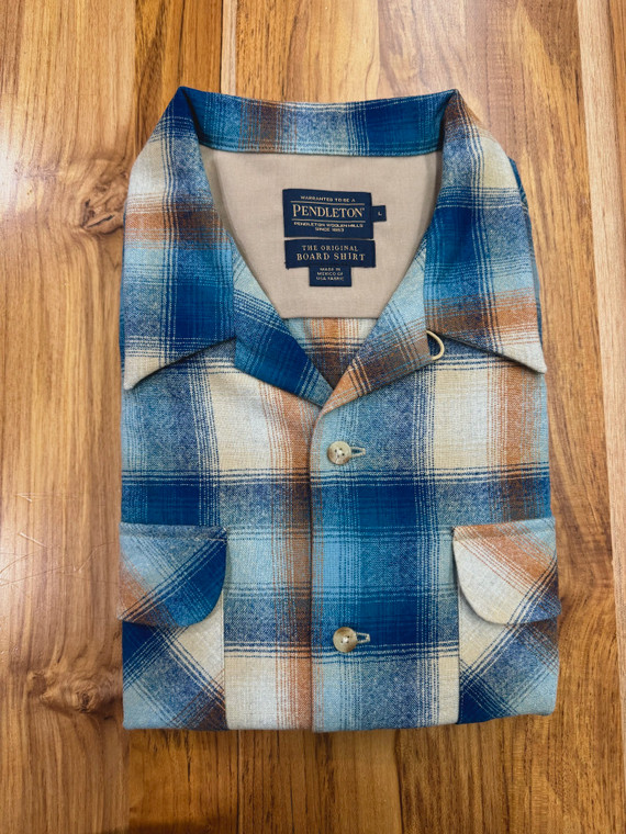 Spring 2024 Blue Multi Ombre Pendleton Board Shirt