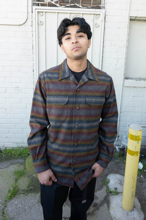 PREORDER Fall 2024 Brown Multi Ombre Stripe Pendleton Board Shirt