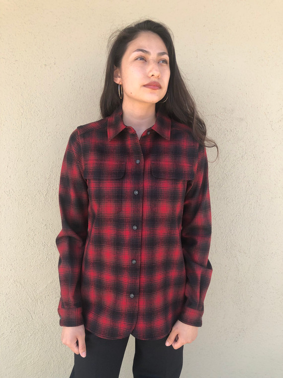 Women's Black Red Plaid Board Shirt