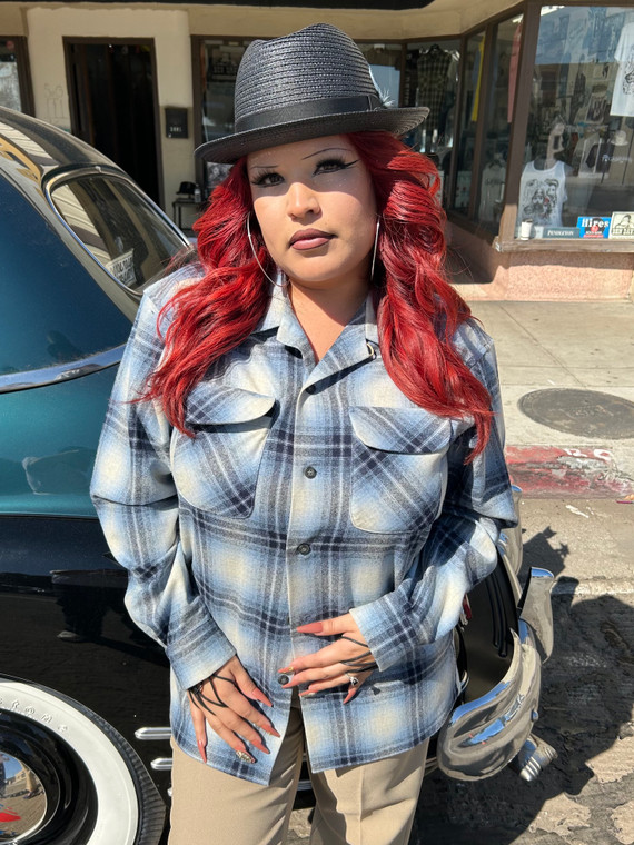 Spring 2025 Light Blue Mix Ombre Pendleton Board Shirt