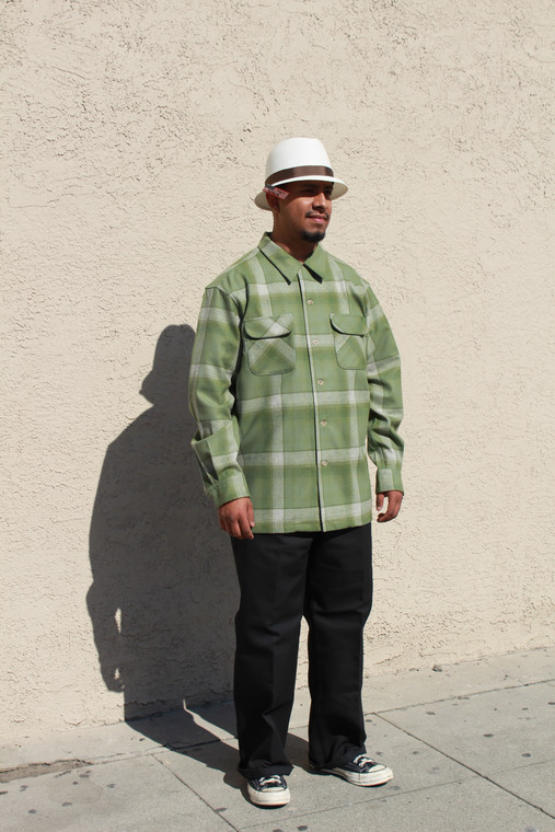 Spring 2025 Olive Grey Mix Pendleton Board Shirt