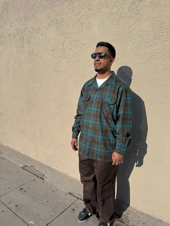 Fall 2025 Pendleton Teal Charcoal Ombre Pendleton Board Shirt