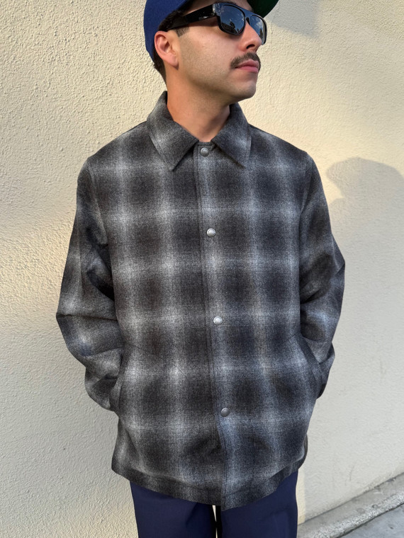 Pendleton Wool Oxford Mix Ombre Quilted Coaches Jacket Pendleton Wool Oxford Mix Ombre Quilted Coaches Jacket
