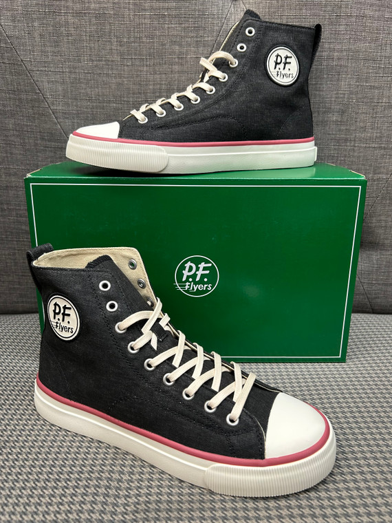 P. F. Flyers All-American High Top Antique Black Canvas/Crimson Washed