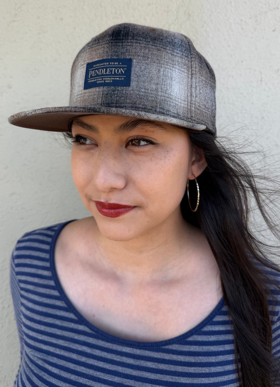 Fall 2026 Pendleton Tan/Taupe Ombre Plaid Flat Brim Hat